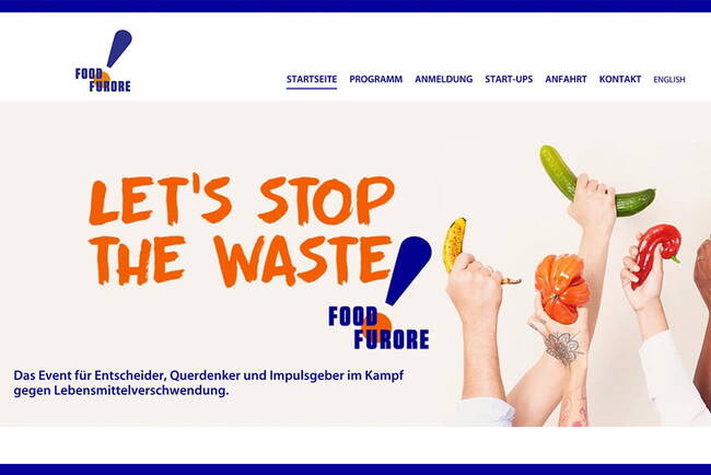 Startseite der Website „Food Furore“