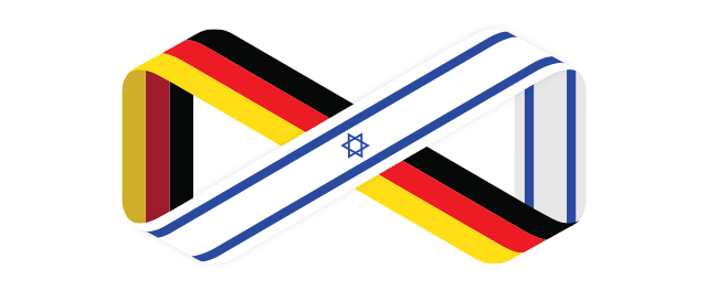 Schleife aus der Deutschen und der Israelischen Flagge