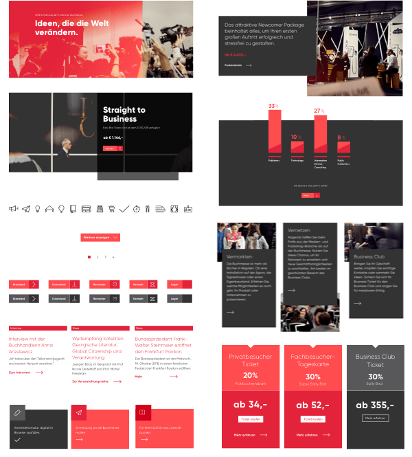 Überblick des Design Systems der Frankfurter Buchmesse Website
