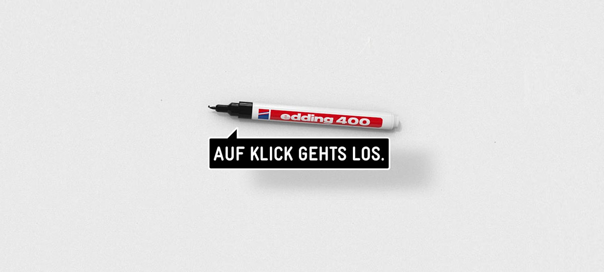 edding 400 Stift vor weißem Hintergrund